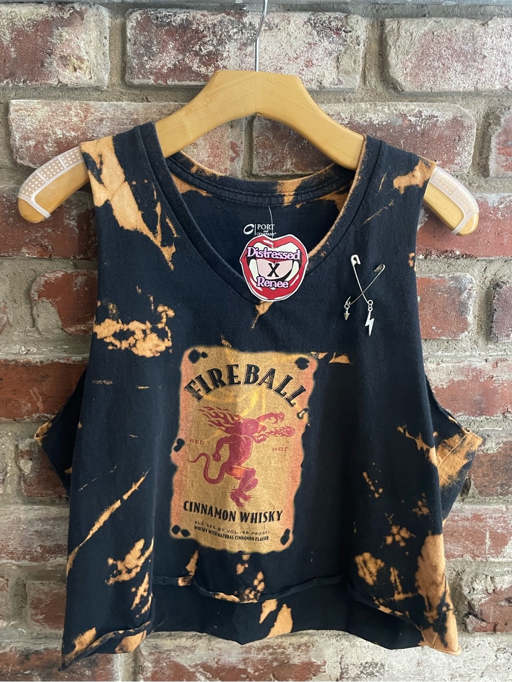 Distressed Fireball Graphic Tank Top